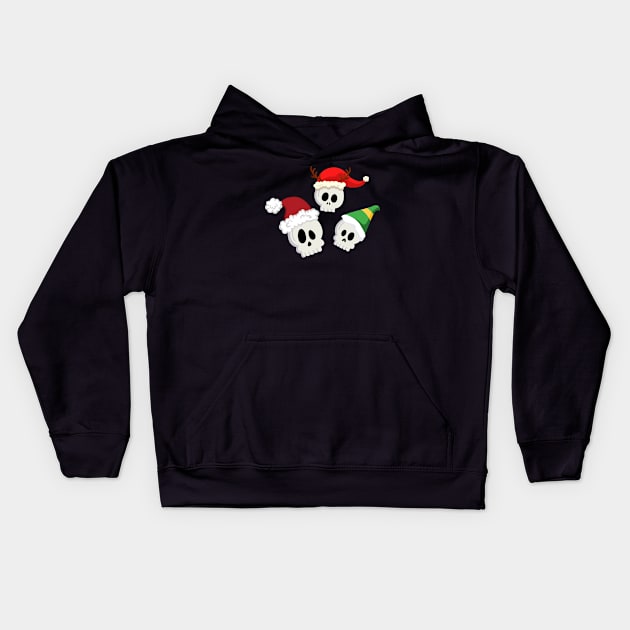 Santa Skulls Kids Hoodie by Kahytal